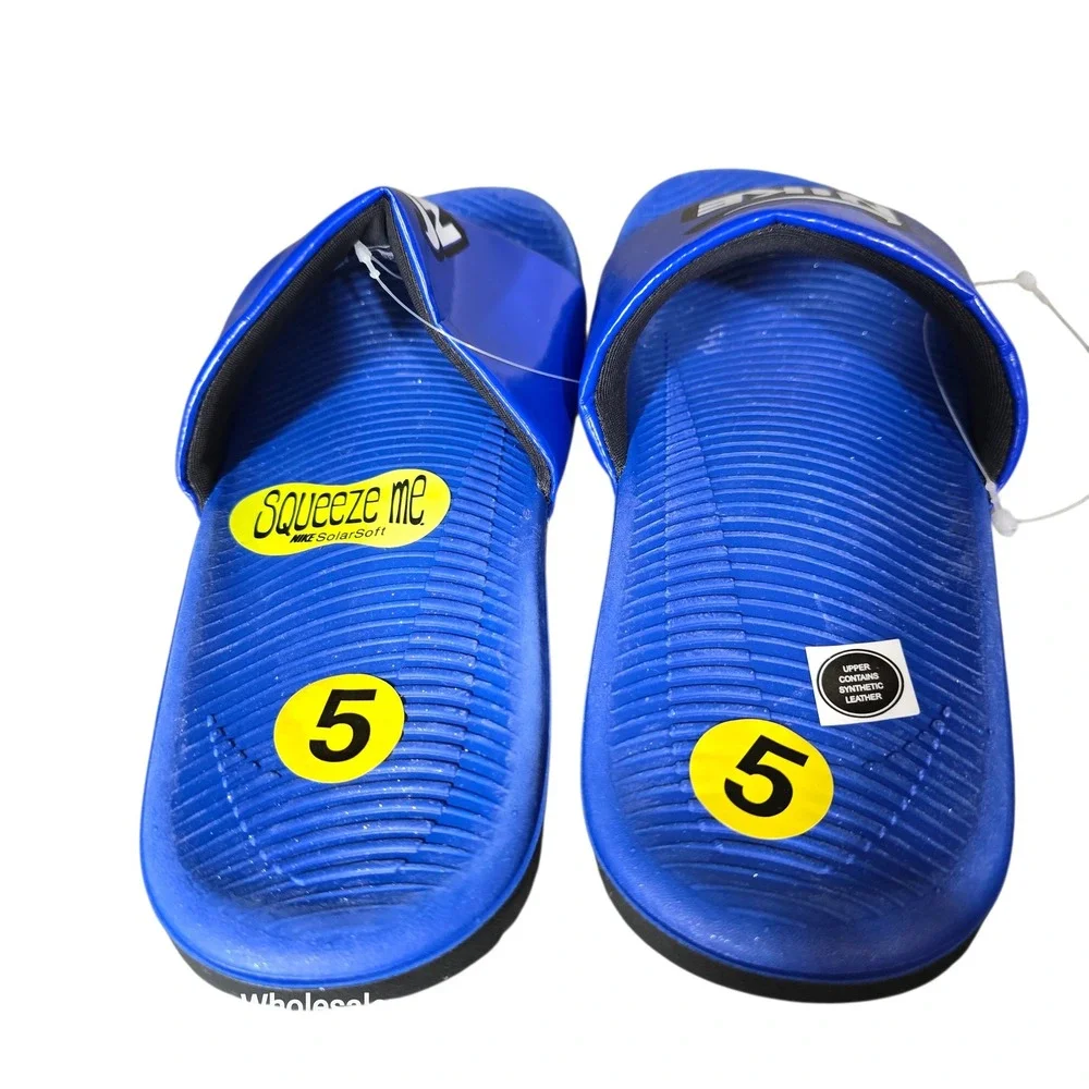 Nike Kawa Slide GS PS Kids Royal‎ Blue White Black Sandals Size 5 Y DD3242 400